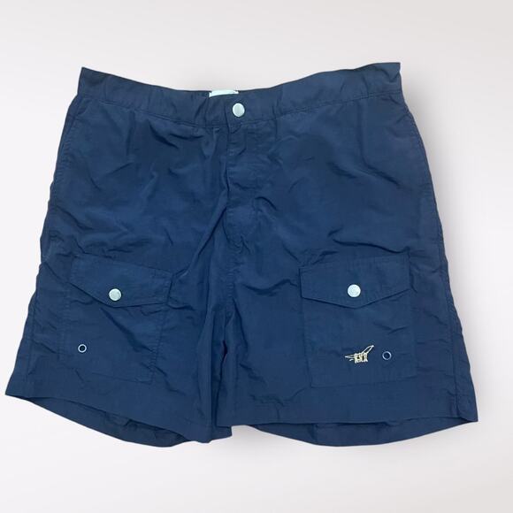 Henry Cotton’s‎ Button Closure Swim Trunks Mens Size Large Navy Swimwear - Picture 1 of 9